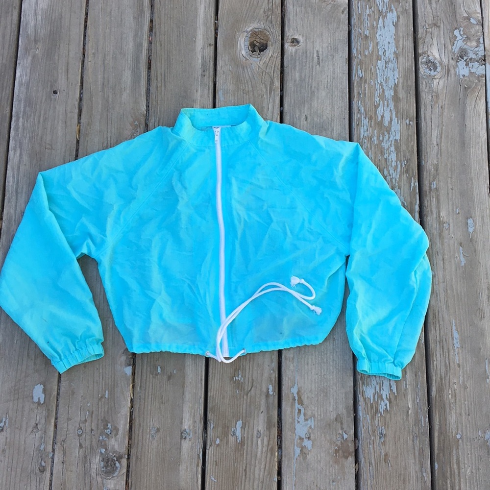 80s neon blue windbreaker